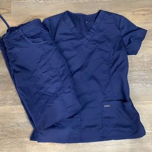 Classic Navy Women's V-Neck Scrub Top/pants